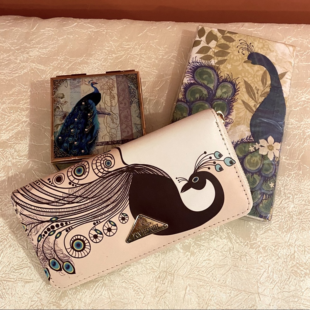 PEACOCK 🦚 Collection: Wallet, Glass Box, Napkins
